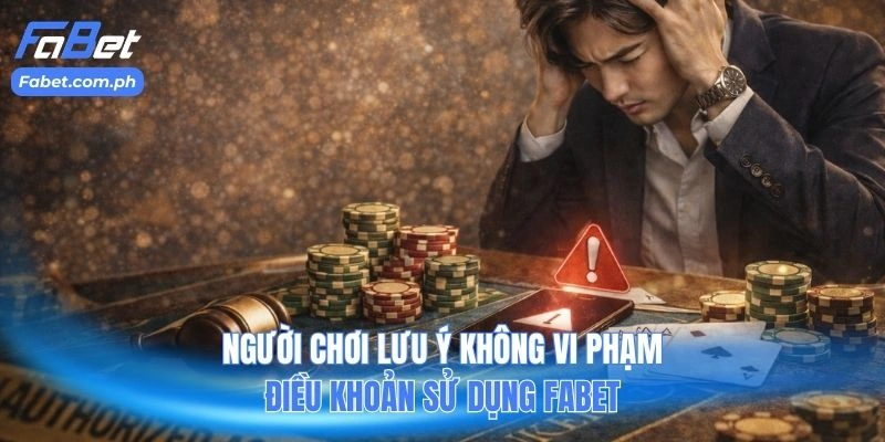 Người chơi lưu ý không vi phạm điều khoản sử dụng FABET