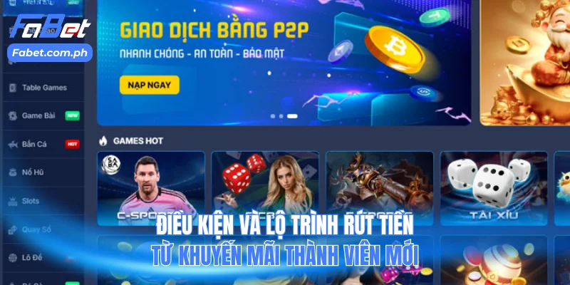 Điều kiện và lộ trình rút tiền từ khuyến mãi thành viên mới